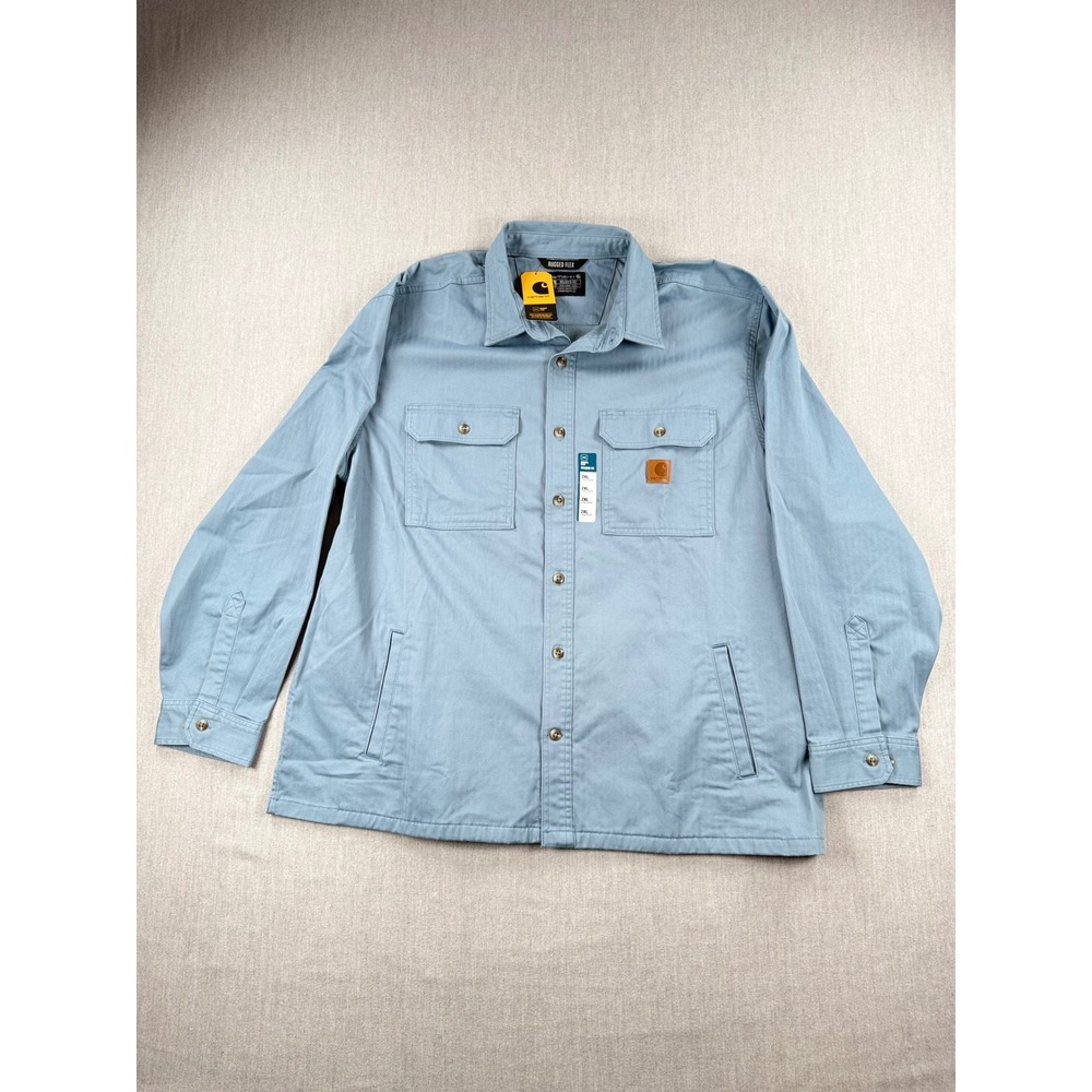Carhartt Newcastle Shirt Jac Rugged Flex Blue Herringbone 2XL 107307-EC3